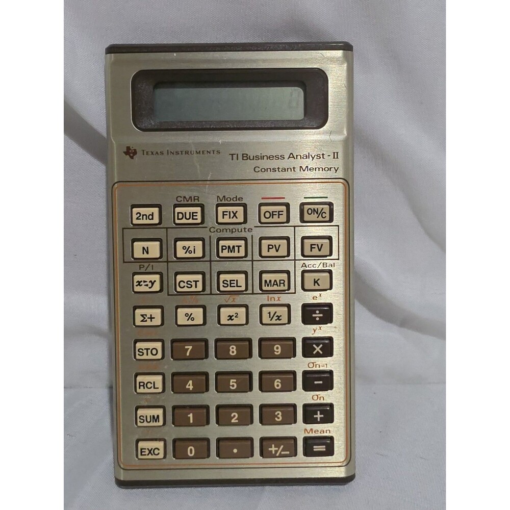 Vintage Texas Instruments TI Business Analyst II-BAII Constant Memory Calculator